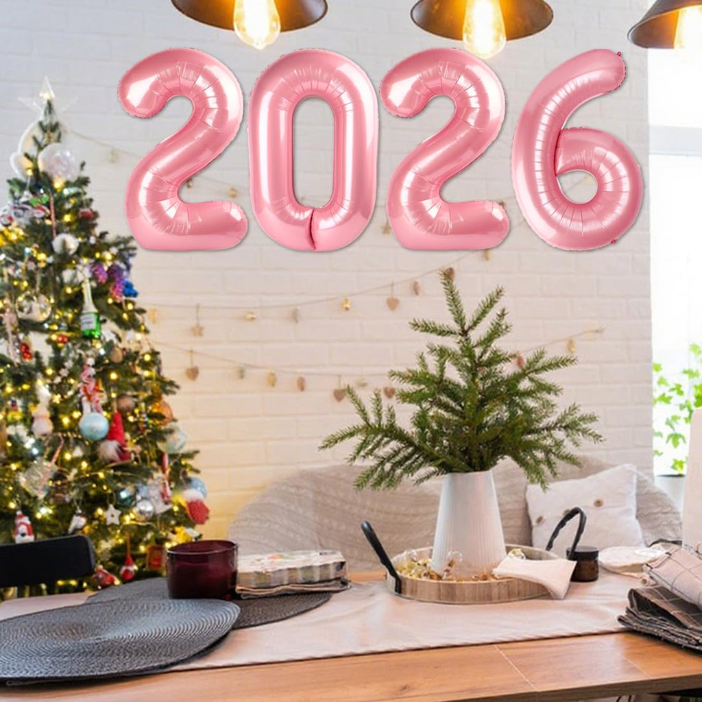 Mluchee 40 Inch Number Balloons 2026 - Pearl Pink New Year's Decor for Graduation & Birthday Celebrations