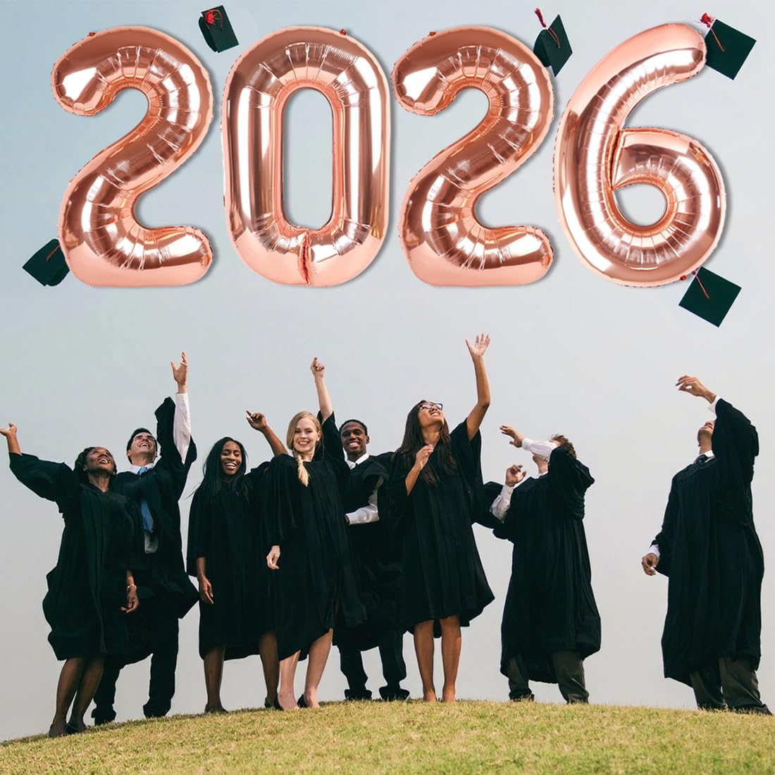 Mluchee Number 2026 Balloons - 40-Inch Rose Gold Decor for New Year, Graduation & Birthdays