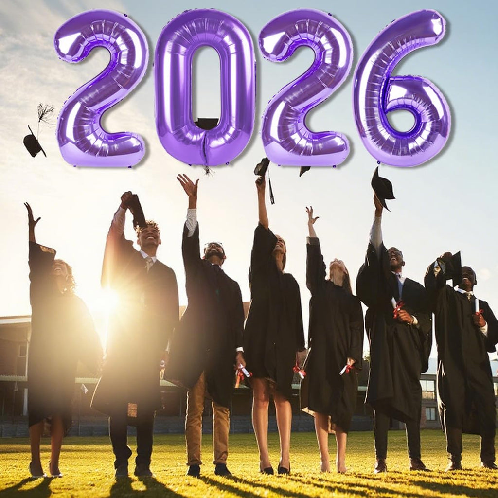 Purple 2026 Number Balloons - 40 Inch New Year's Eve & Party Decor | Mluchee