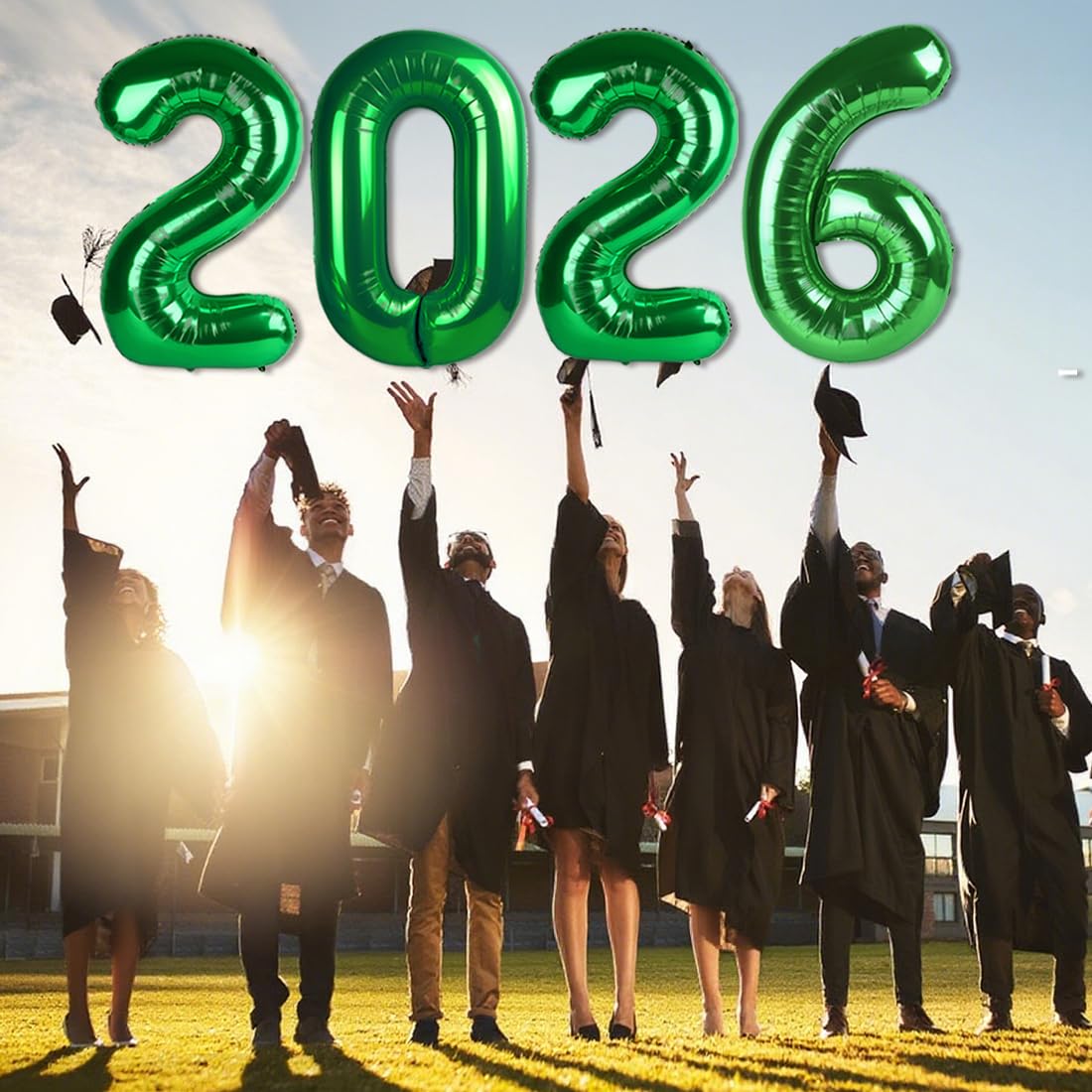 Mluchee Dark Green 2026 Number Balloons – 40-Inch New Year & Graduation Party Decor