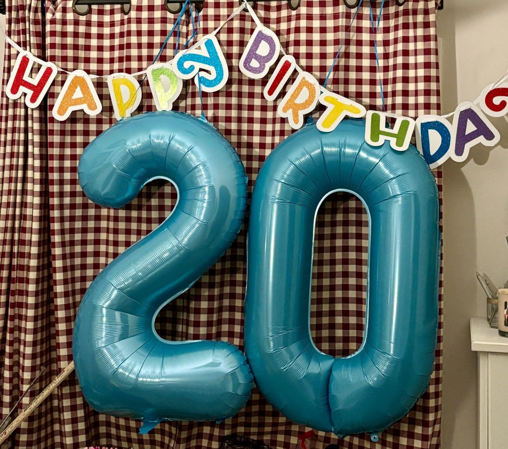 Mluchee Number 0 Balloons 40 Inch Light Blue – Large Numeral Balloons for Birthdays, Weddings & Events