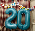 Mluchee Number 0 Balloons 40 Inch Light Blue – Large Numeral Balloons for Birthdays, Weddings & Events