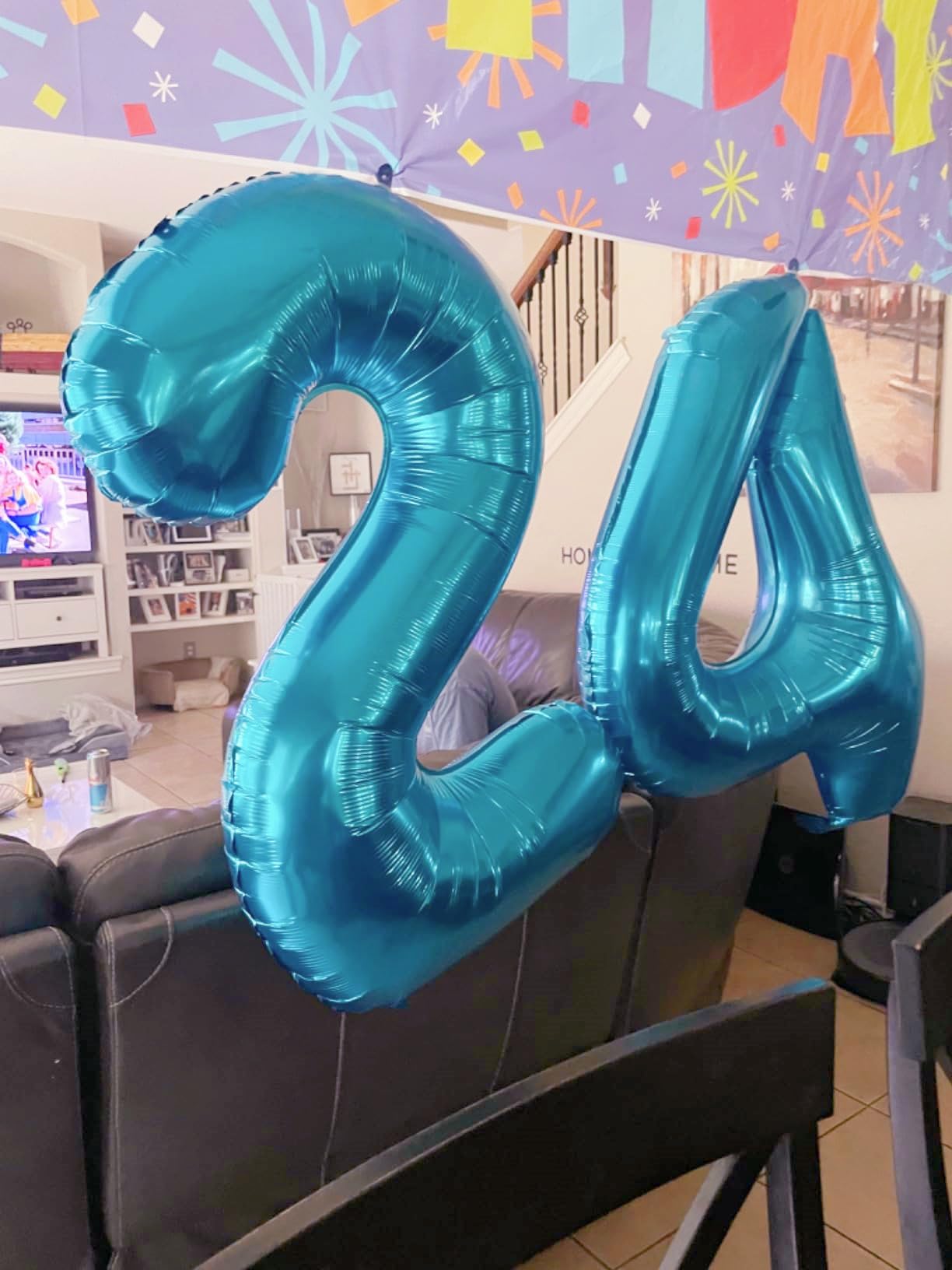 Mluchee Number 0 Balloons 40 Inch Light Blue – Large Numeral Balloons for Birthdays, Weddings & Events