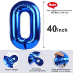 Mluchee 40-Inch Navy Number 0 Balloons for Birthday Parties & Celebrations