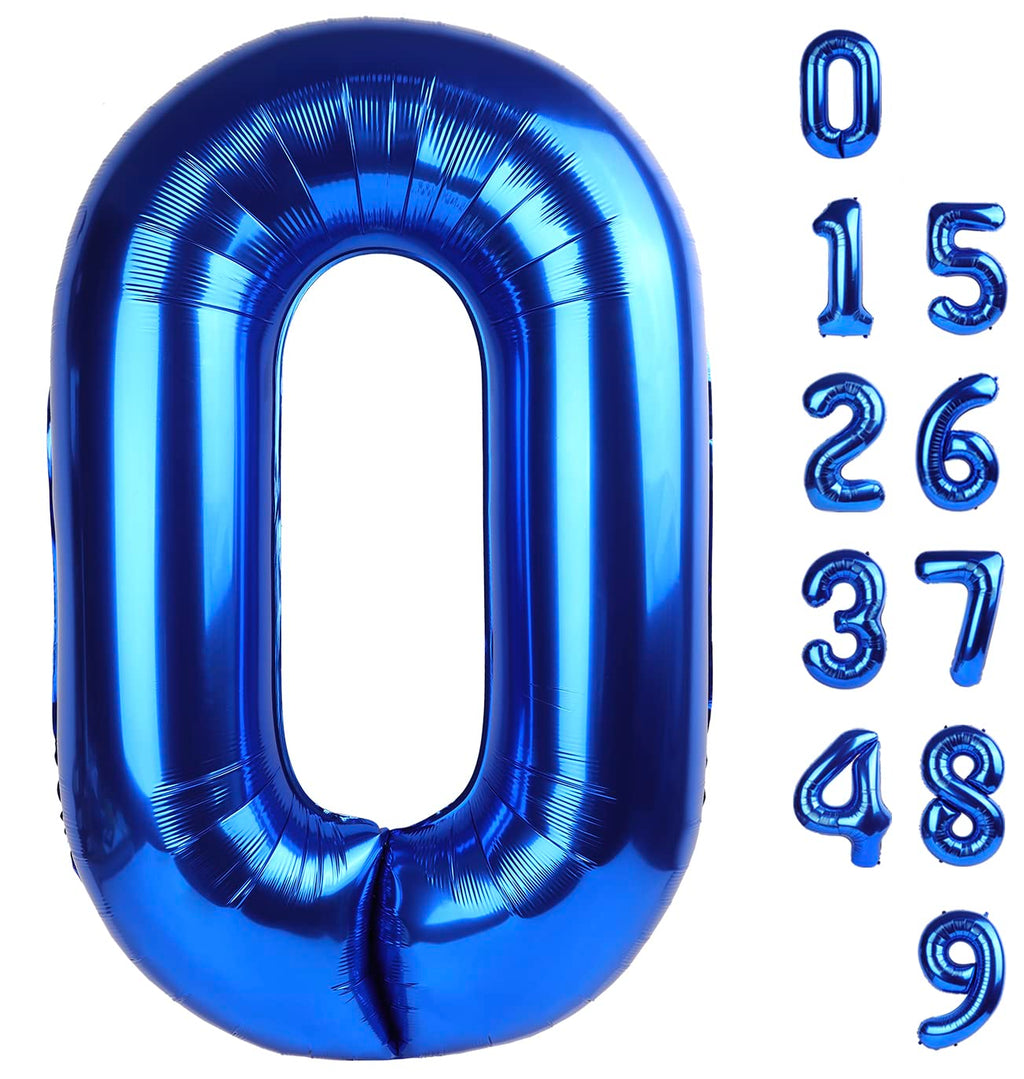 Mluchee 40-Inch Navy Number 0 Balloons for Birthday Parties & Celebrations