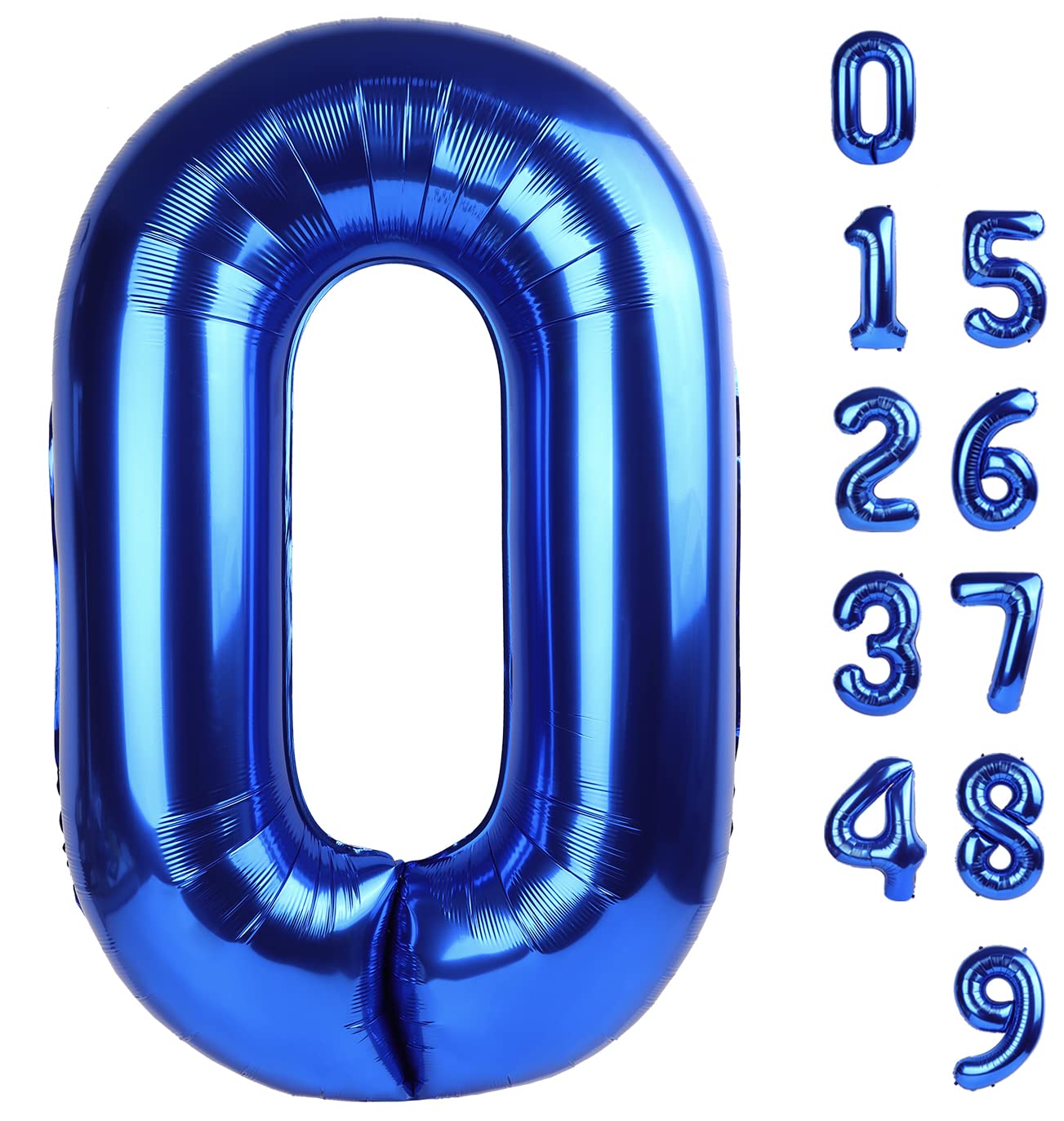 Mluchee 40-Inch Navy Number 0 Balloons for Birthday Parties & Celebrations