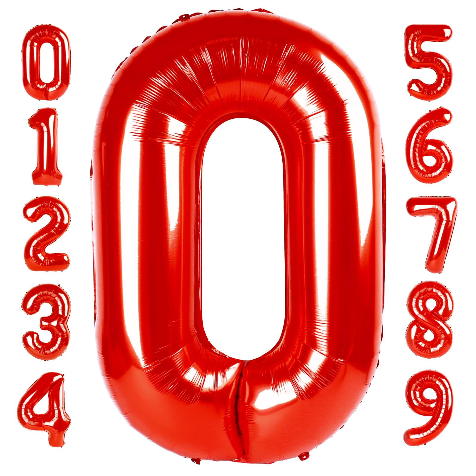 Mluchee 40-Inch Number 0 Balloons – Red Milestone Party Decor