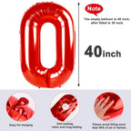 Mluchee 40-Inch Number 0 Balloons – Red Milestone Party Decor