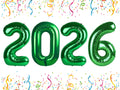 Mluchee 40-Inch 2026 Number Balloons - Dark Green New Year, Graduation & Birthday Decor