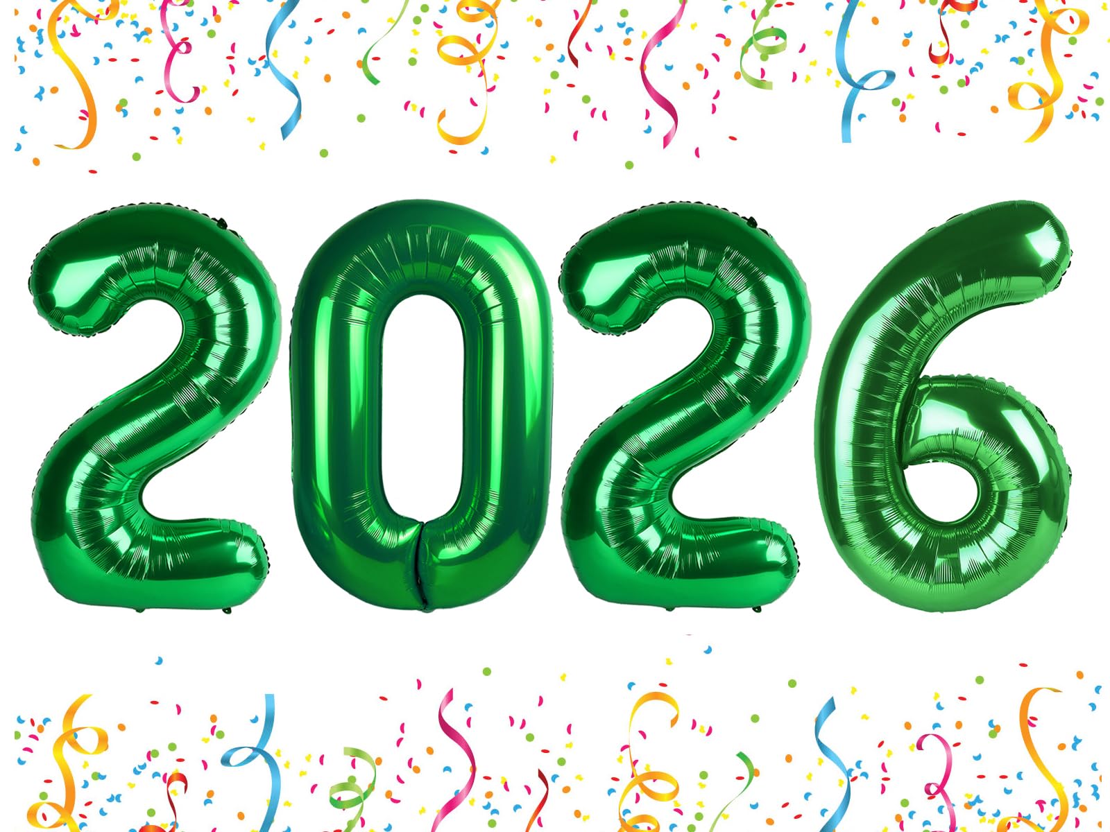 Mluchee 40-Inch 2026 Number Balloons - Dark Green New Year, Graduation & Birthday Decor