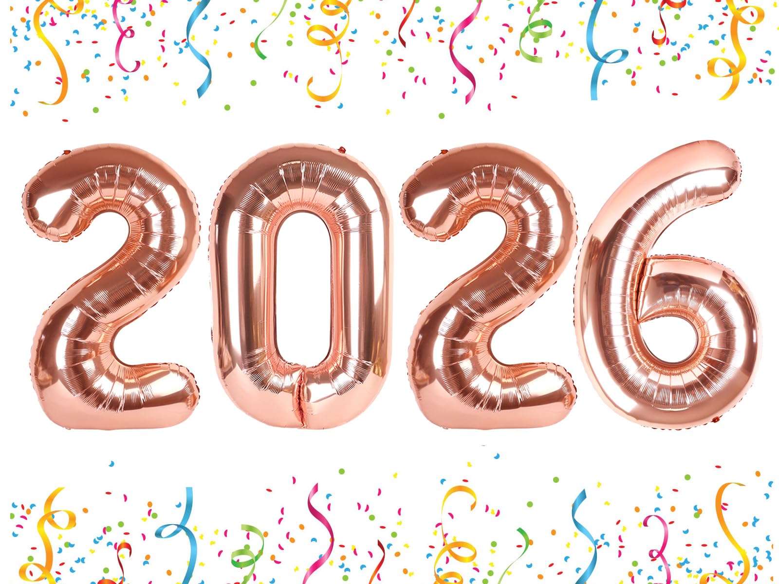 Mluchee Number 2026 Balloons - 40-Inch Rose Gold Decor for New Year, Graduation & Birthdays