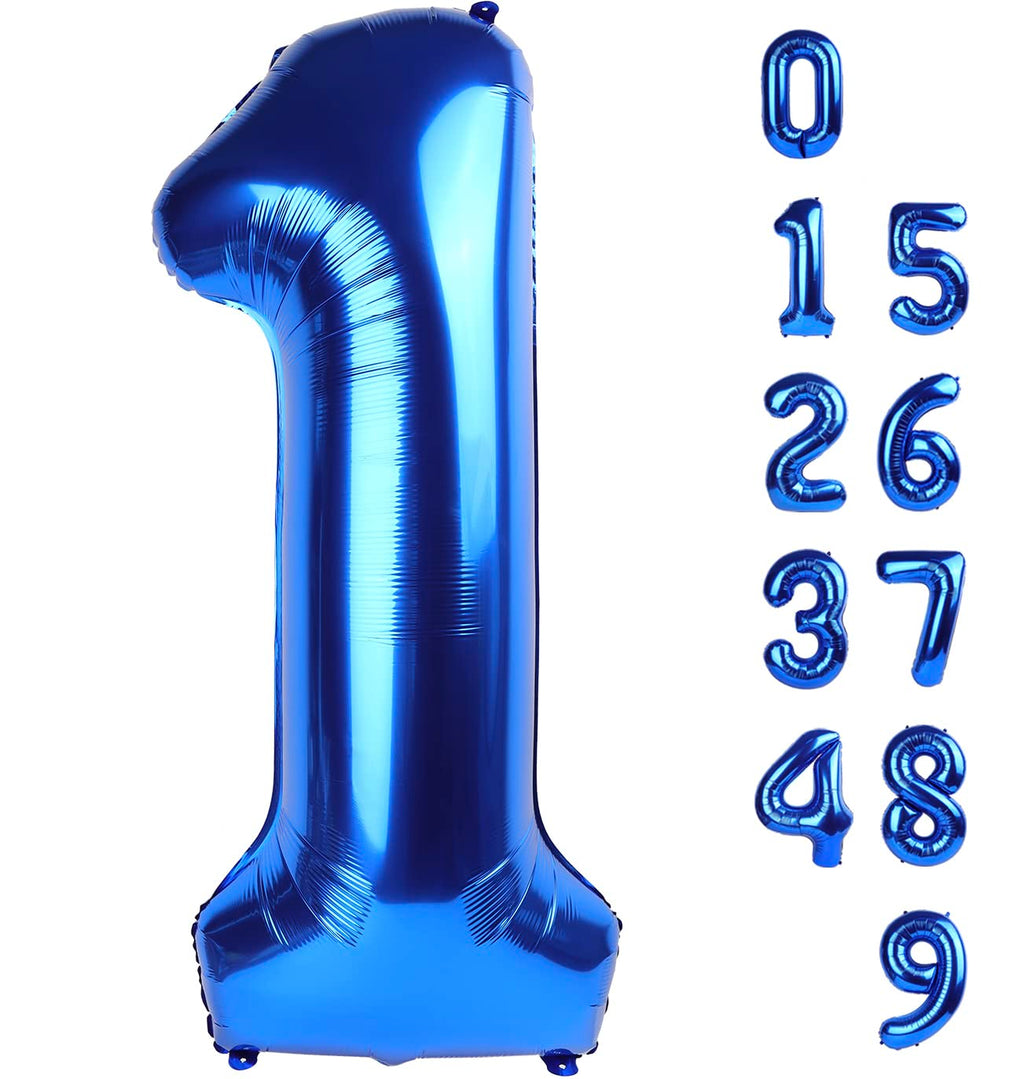 Mluchee 40-Inch Navy Blue Number Balloons for 1st Birthday, Baby Shower & Photo Shoot