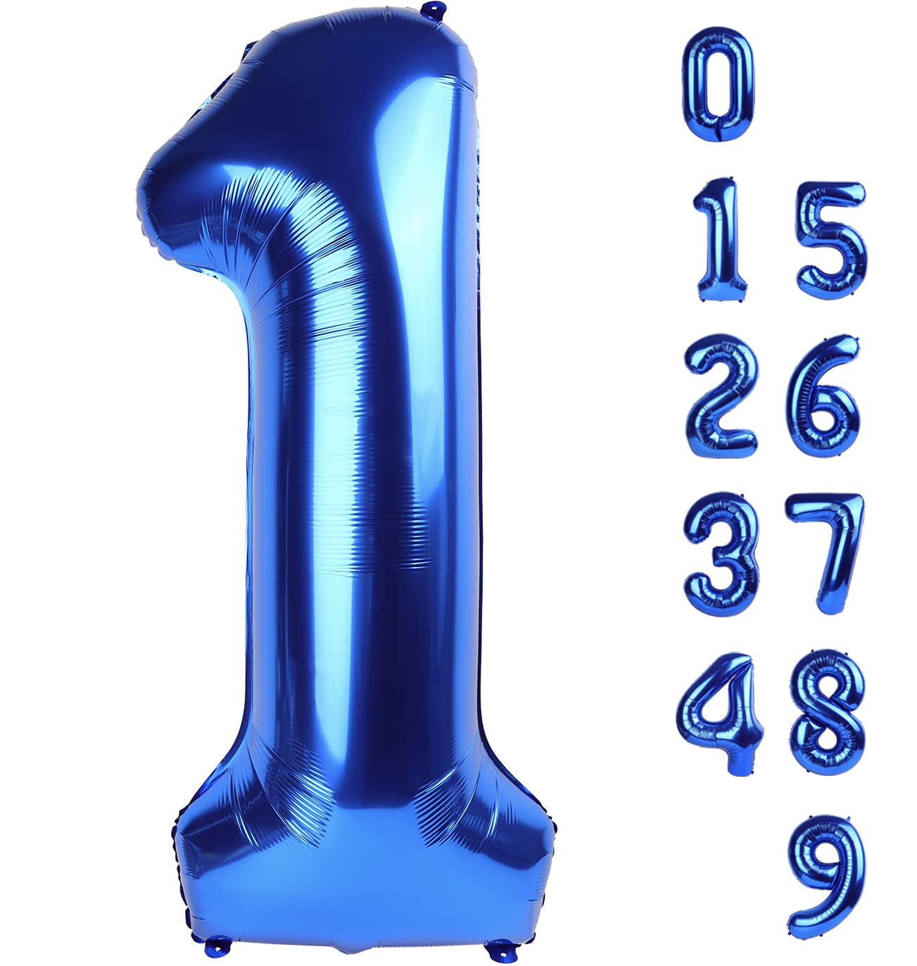 Mluchee 40-Inch Navy Blue Number Balloons for 1st Birthday, Baby Shower & Photo Shoot