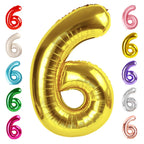 Mluchee Number 6 Balloon 40 Inch – Gold 6th Birthday Balloons for Parties & Events
