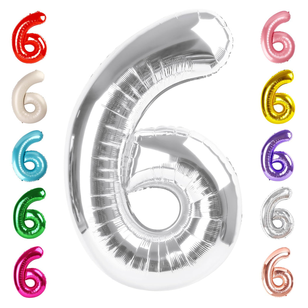 Mluchee Number 6 Balloon 40 Inch – Large 6th Birthday Balloons for Party Decor