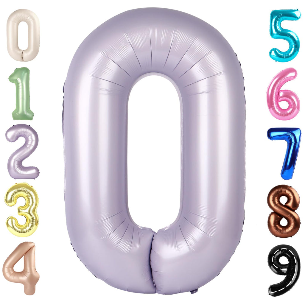 Mluchee 40-Inch Cream & Purple Number Balloons – Large Birthday & Event Decor