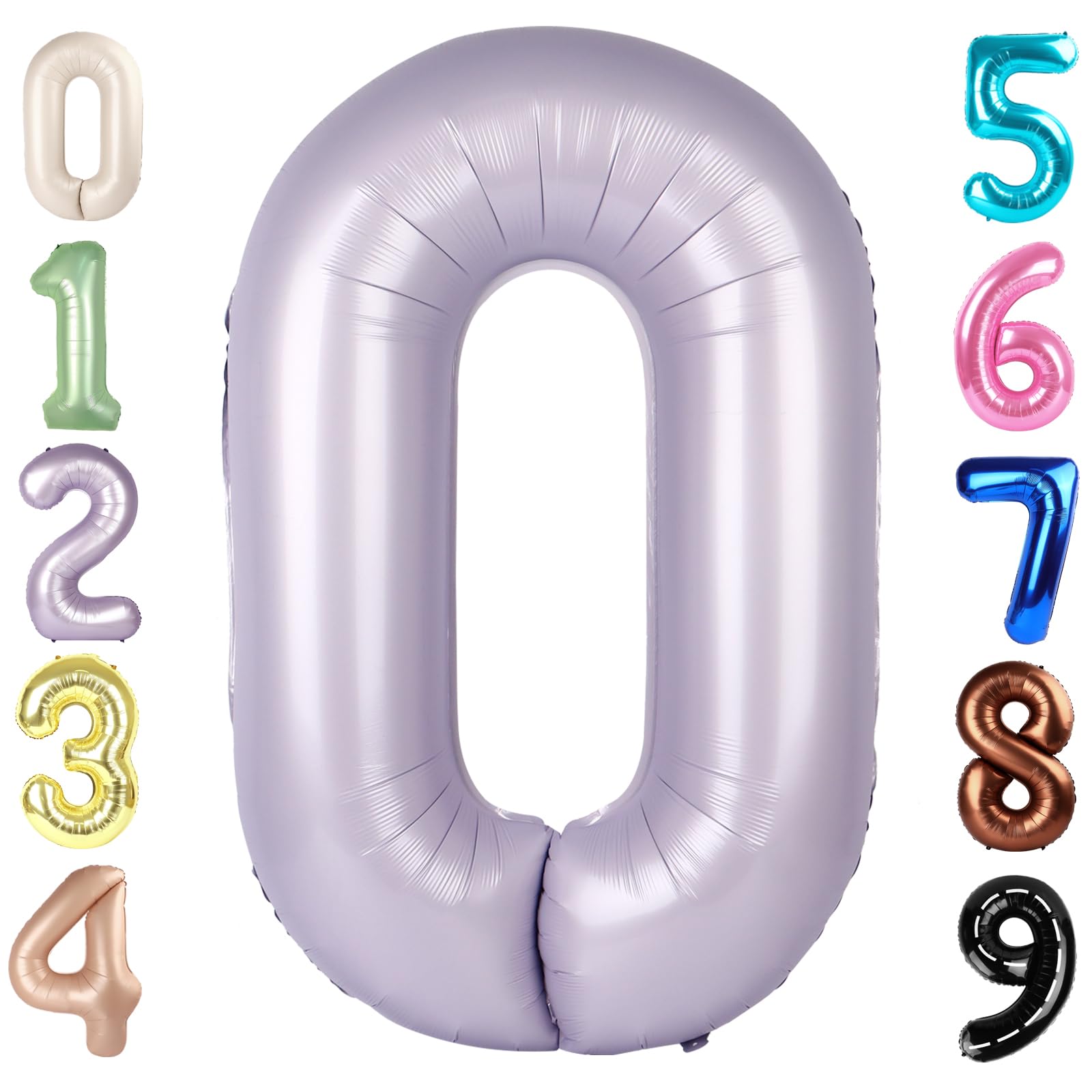 Mluchee 40-Inch Cream & Purple Number Balloons – Large Birthday & Event Decor