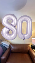 Mluchee 40-Inch Cream & Purple Number Balloons – Large Birthday & Event Decor