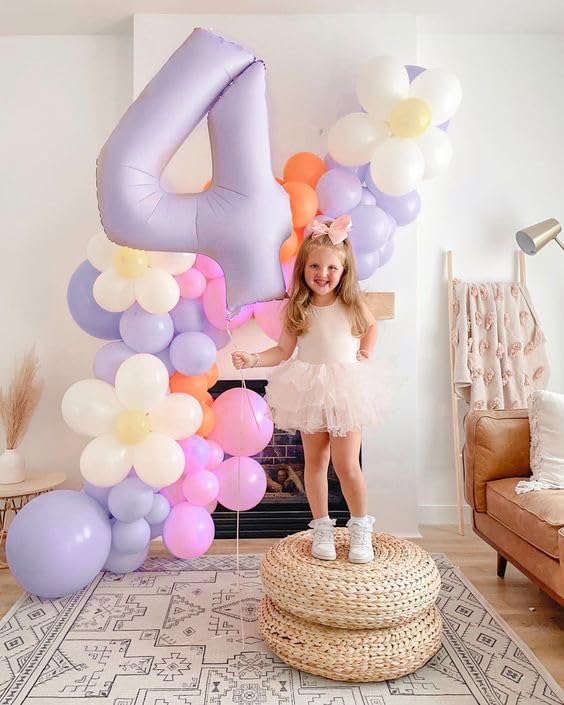 Mluchee 40-Inch Cream & Purple Number Balloons – Large Birthday & Event Decor