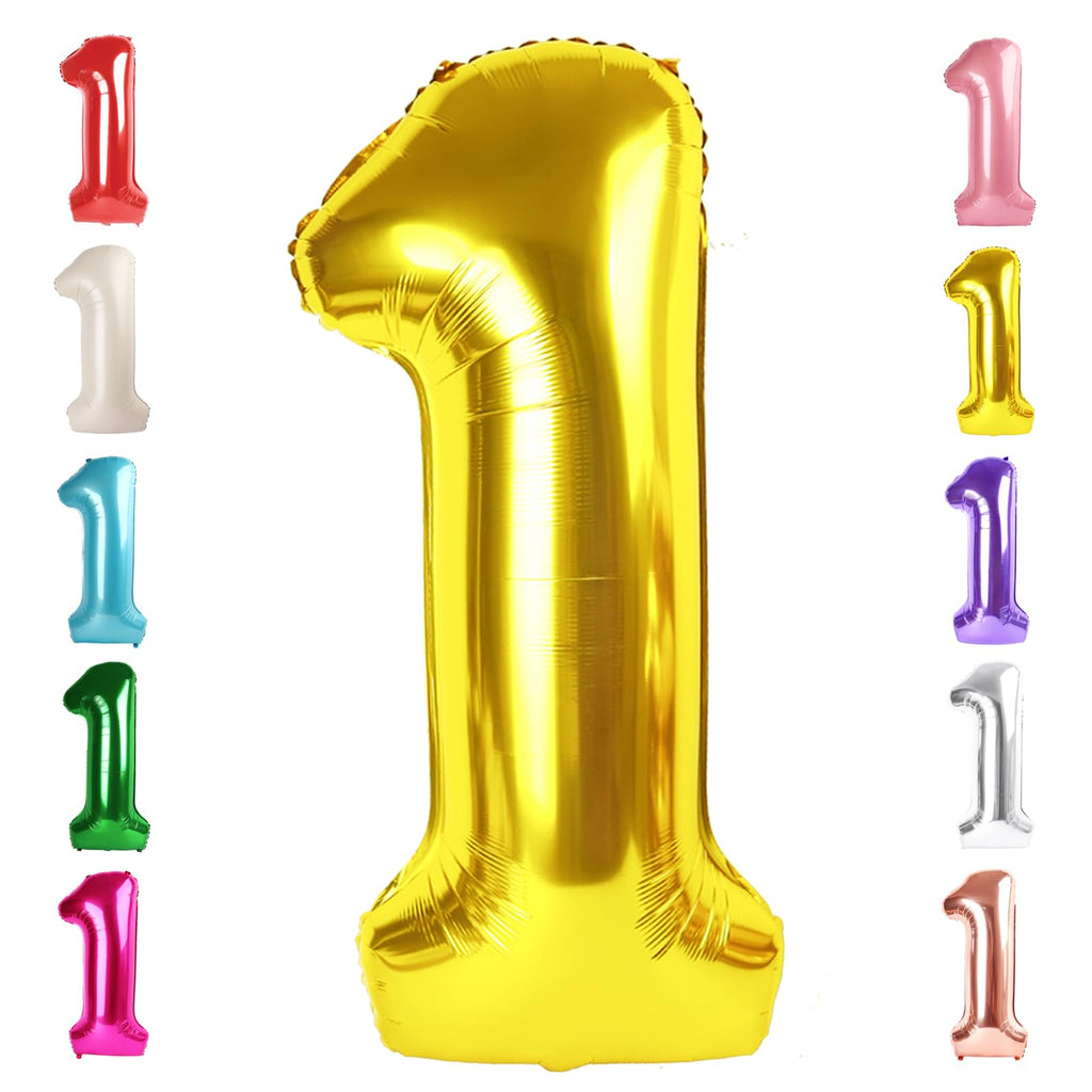 Mluchee 40-Inch Gold Number Balloons for 1st Birthday Parties