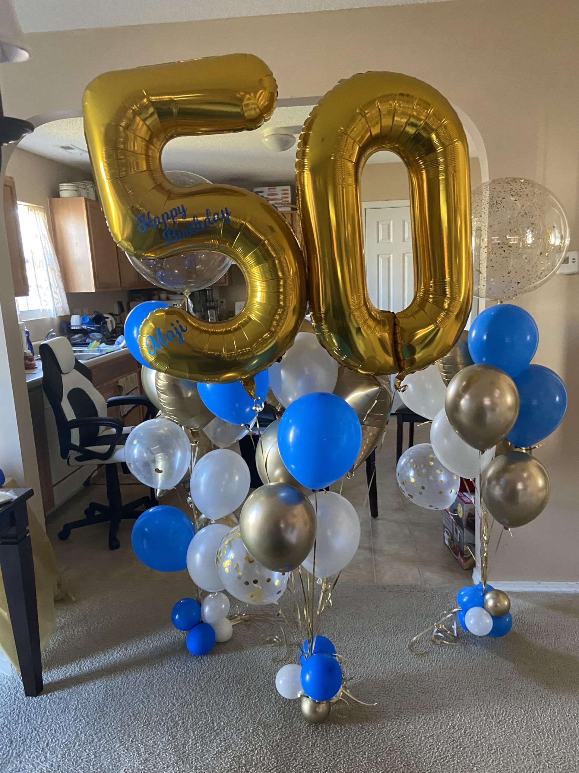 Mluchee 40-Inch Gold Number Balloons – 5, 15, 25, 35, 50 for Birthdays & Celebrations