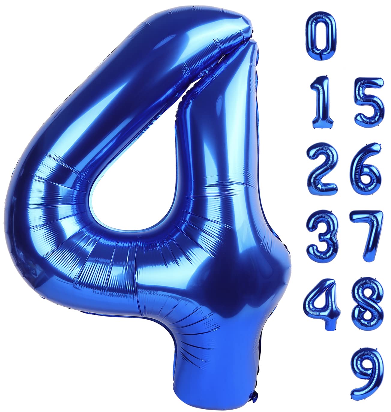 Mluchee Numbers Balloons 40-Inch Navy Blue for 4th Birthday Party