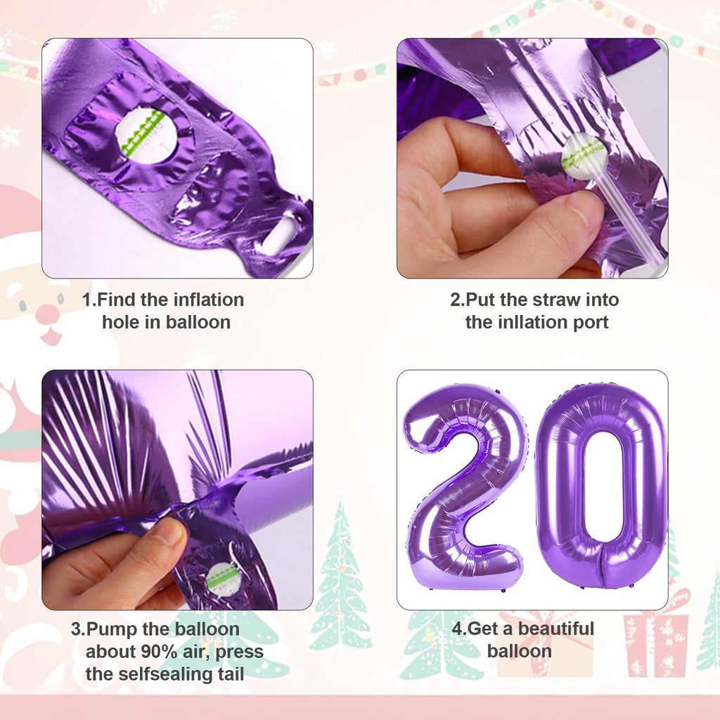 Mluchee 40-Inch Purple Number Balloons (2026) | New Year, Graduation & Birthday Decor