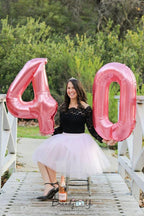 Mluchee 40-Inch Number Balloons: Pearl Pink for Birthdays & Celebrations