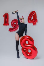 Mluchee 40 Inch Number Balloons – 4 Red Numeral Balloons for 4th Birthday & Celebrations