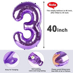 Mluchee Number 6 Balloon – 40-Inch Purple Birthday Balloons for Parties & Events