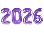 Purple 2026 Number Balloons - 40 Inch New Year's Eve & Party Decor | Mluchee