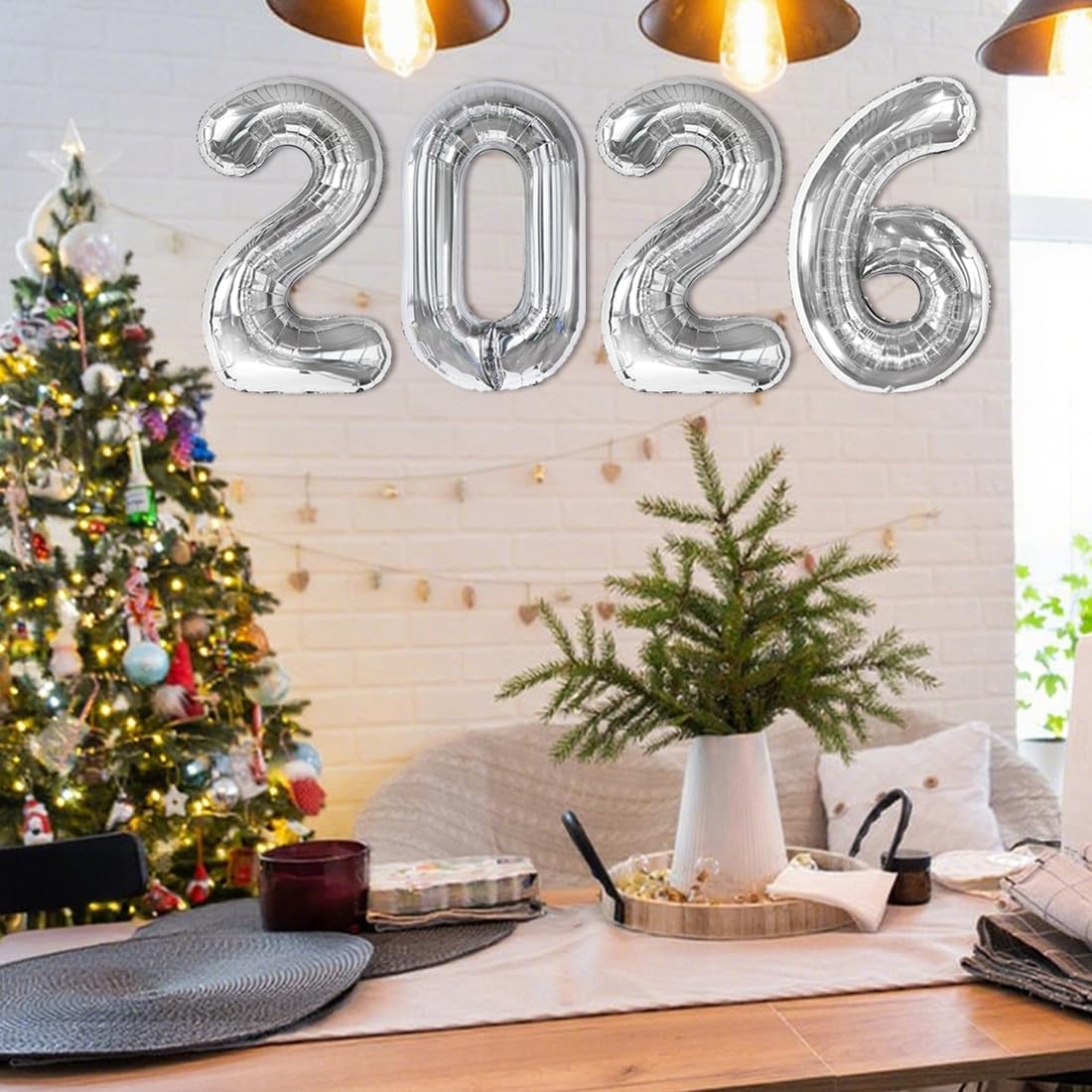 Mluchee 40-Inch Silver 2026 Number Balloons | New Year, Graduation & Birthday Party Decor
