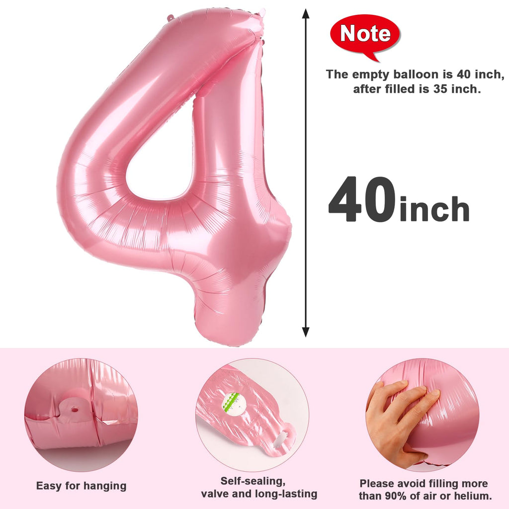 Mluchee 40-Inch Number Balloons: Pearl Pink for Birthdays & Celebrations