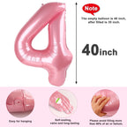 Mluchee 40-Inch Number Balloons: Pearl Pink for Birthdays & Celebrations