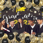 Mobacurty 75Pcs Black & Gold Confetti Balloons - 12in Latex Party Kit