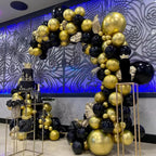 Mobacurty 75Pcs Black & Gold Confetti Balloons - 12in Latex Party Kit