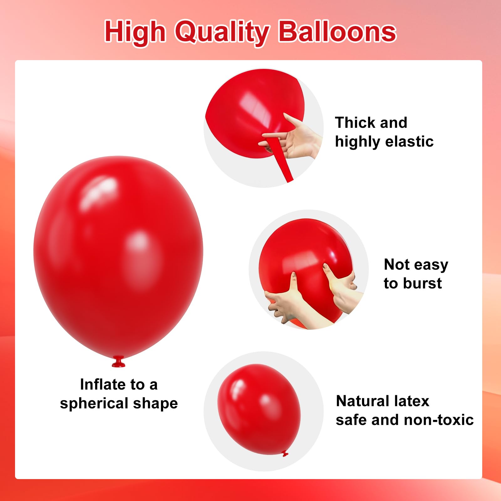 Mobacurty Red Balloons Arch Kit – 129Pcs Red Latex Balloons for Parties