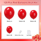 Mobacurty Red Balloons Arch Kit – 129Pcs Red Latex Balloons for Parties