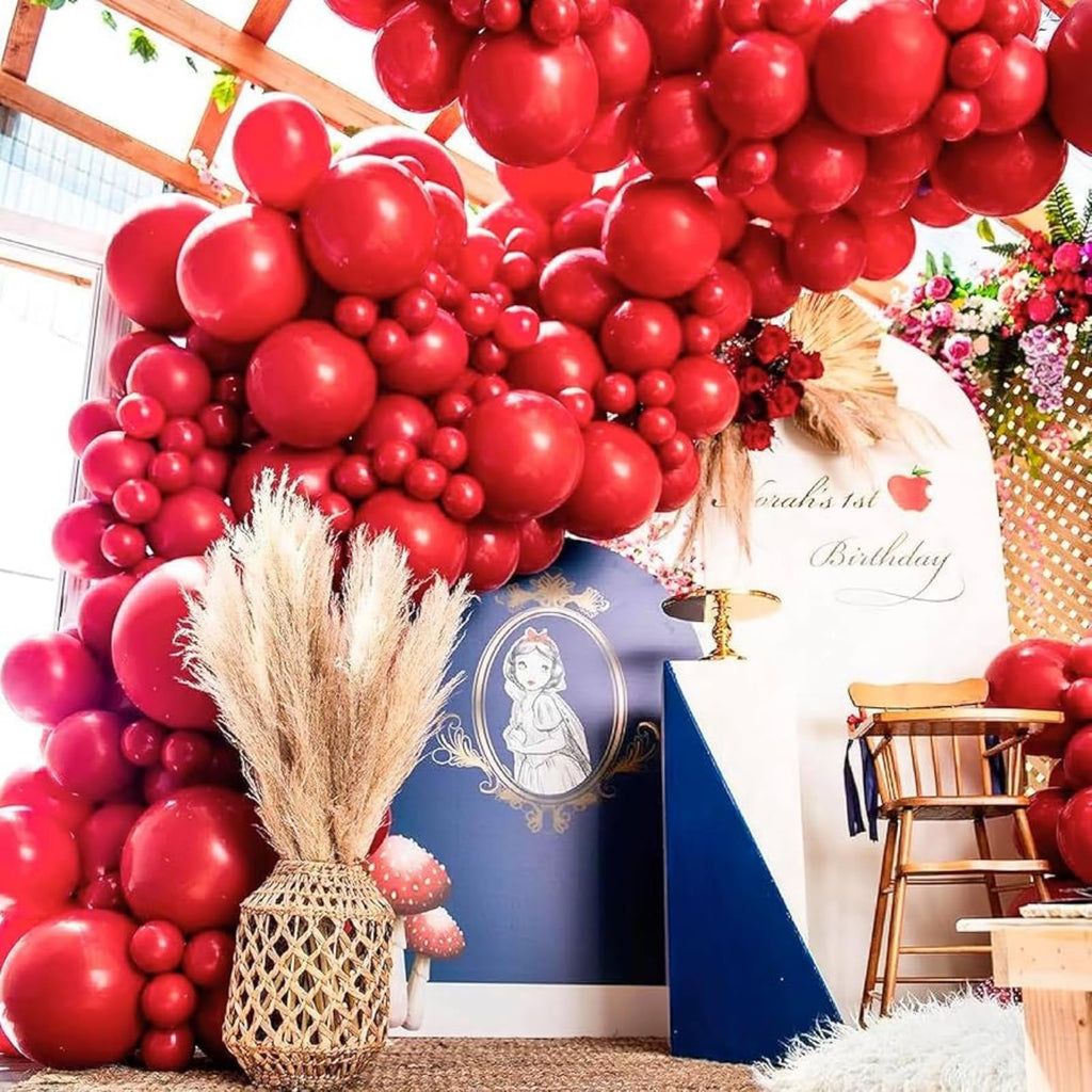 Mobacurty Red Balloons Arch Kit – 129Pcs Red Latex Balloons for Parties