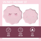 Modern Whimsy 64 Pcs Spa Party Tableware Set for Girls — Plates, Napkins & Forks (Serves 16)