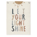 MOFUYU Inspirational Positive Affirmations Wall Decor Let Your Light Shine for Kids – Linen Banner 18x25
