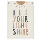 MOFUYU Inspirational Positive Affirmations Wall Decor Let Your Light Shine for Kids – Linen Banner 18x25