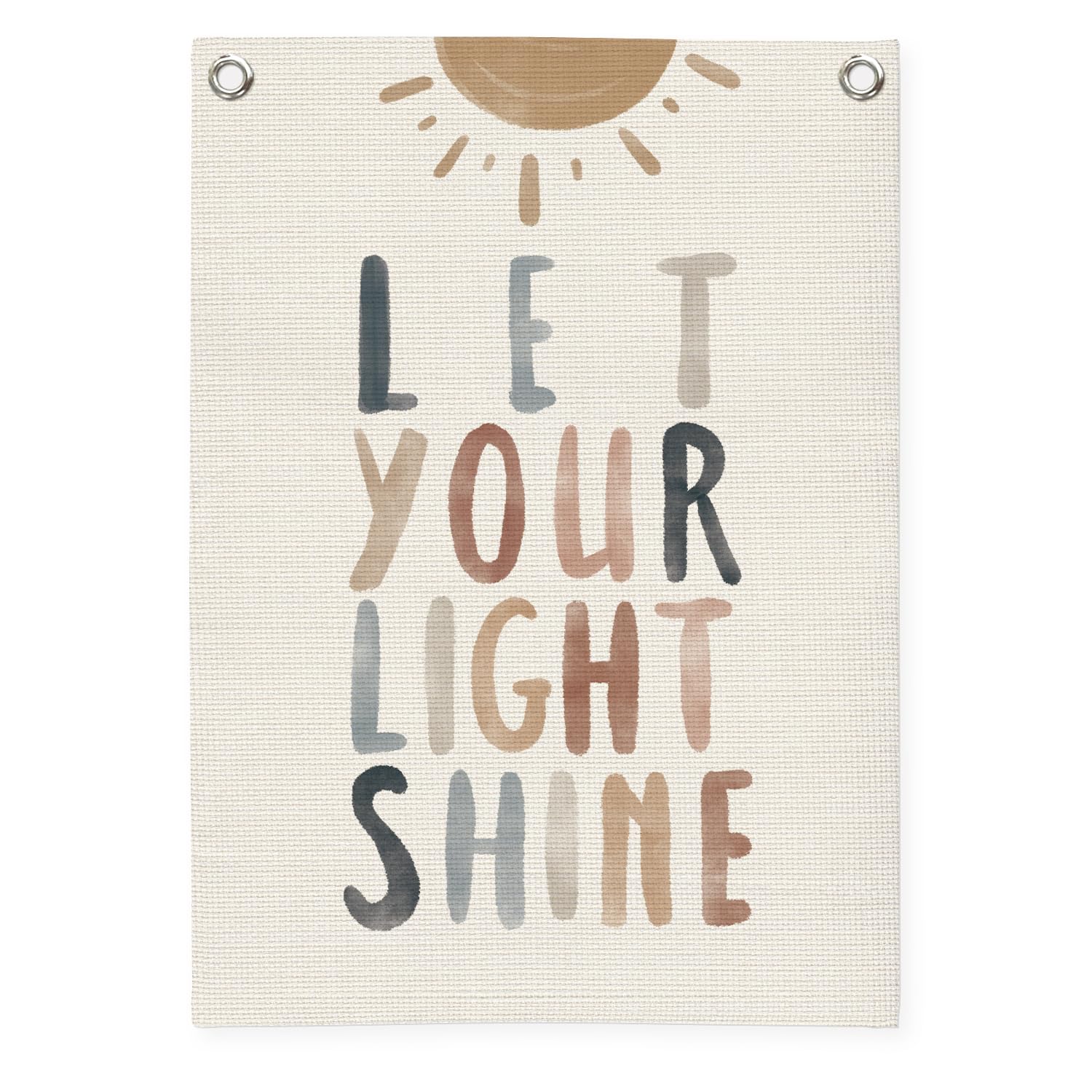 MOFUYU Inspirational Positive Affirmations Wall Decor Let Your Light Shine for Kids – Linen Banner 18x25