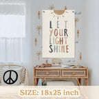 MOFUYU Inspirational Positive Affirmations Wall Decor Let Your Light Shine for Kids – Linen Banner 18x25