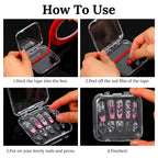 Molain 40 Clear Press-On Nail Cases with 10m Tape | Salon Display Organizer