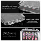 Molain 40 Clear Press-On Nail Cases with 10m Tape | Salon Display Organizer
