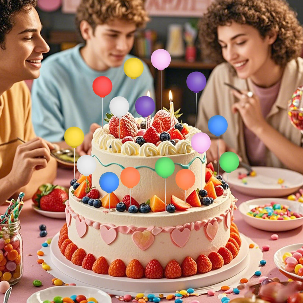 Molain Rainbow Balloon Cake Topper – 16 Pcs Colorful Mini Balloons for Cakes & Cupcakes