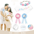 Monnberry Boots or Bows Gender Reveal Decorations – 206pc Western Baby Shower Kit