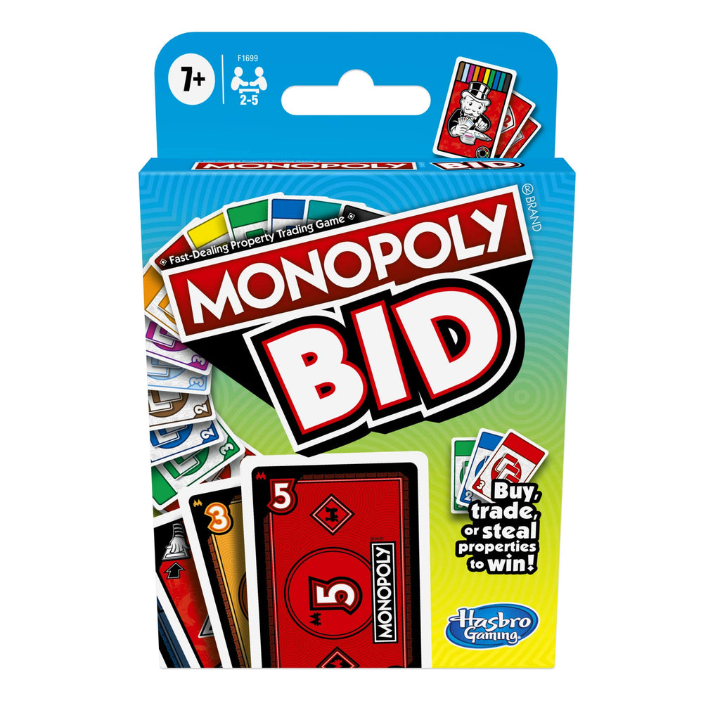 Monopoly Bid: Fast-Paced Card Game for Family Game Night | Monopoly