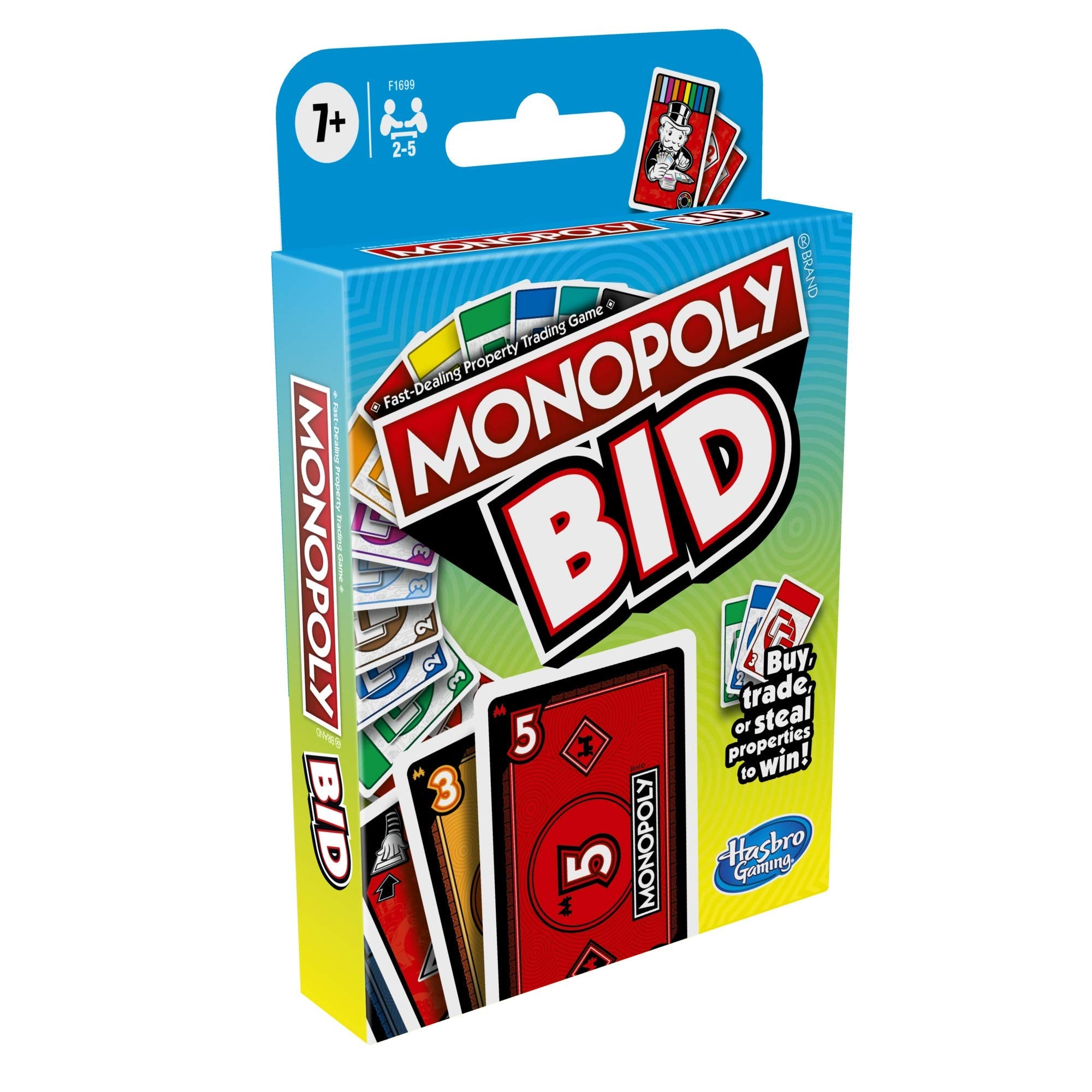 Monopoly Bid: Fast-Paced Card Game for Family Game Night | Monopoly